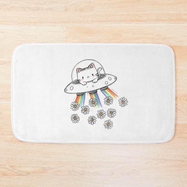 Item preview, Space cat and flowers designed and sold by uunaa.