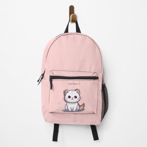 Item preview, Just Meow Cute Cat Design – White Kitten Pink Pastel Aesthetic with Hearts and Paw Print designed and sold by lunadesignsmoon.