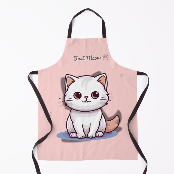 Item preview, Just Meow Cute Cat Design – White Kitten Pink Pastel Aesthetic with Hearts and Paw Print designed and sold by lunadesignsmoon.