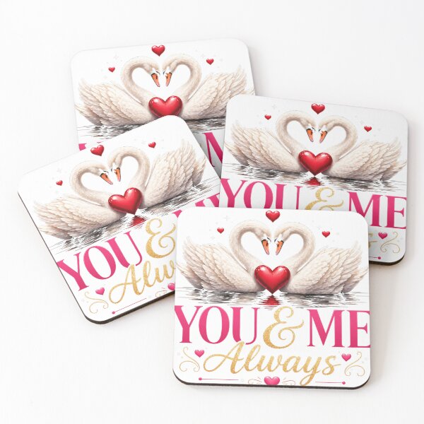 Item preview, You And Me Always Romantic Swan Couple Heart Design designed and sold by JagrDesigns.