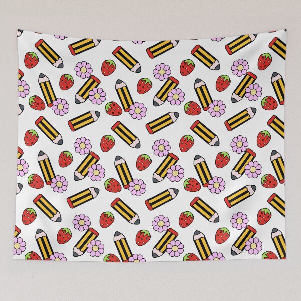 Item preview, Teacher pattern strawberries and stationery spring summer designed and sold by prettycooluk.