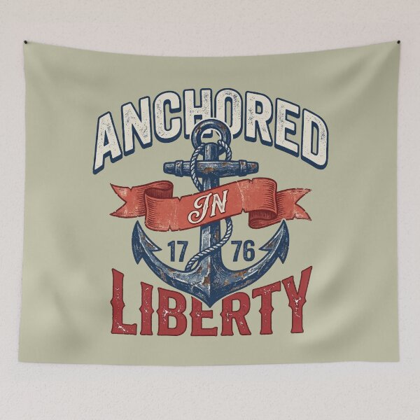 Item preview, Vintage Anchored In Liberty 1776 USA 250 Years Nautical Design designed and sold by Cozy-Old-Pub.