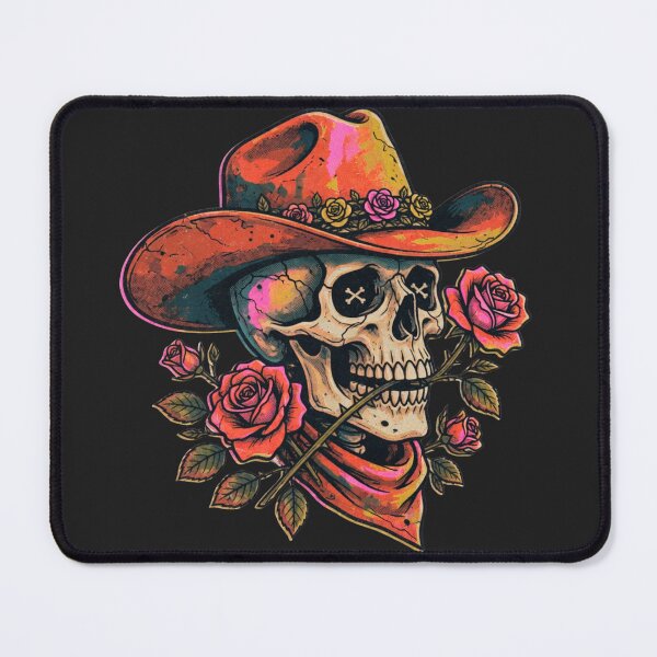 Item preview, Desert Rebel Skull – Floral Cowboy Hat Graphic Tee designed and sold by JAMESAMORN.