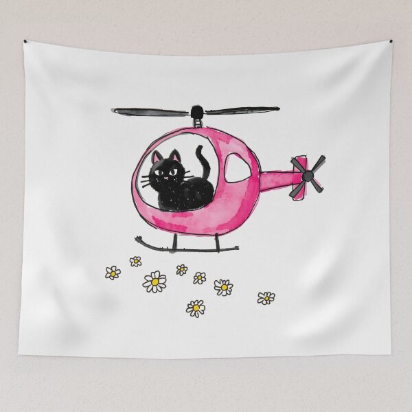 Item preview, Flying cat and flowers designed and sold by uunaa.
