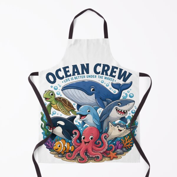 Item preview, Ocean Crew – Cute Cartoon Sea Animals T-Shirt Design designed and sold by MWSailingClub.
