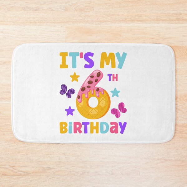 Item preview, It’s My 6th Birthday – Donut Party Stars Butterflies Design designed and sold by EmeraldeaArt.