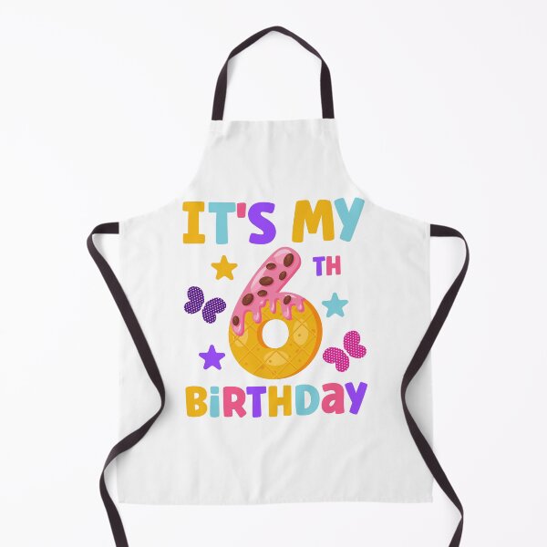 Item preview, It’s My 6th Birthday – Donut Party Stars Butterflies Design designed and sold by EmeraldeaArt.