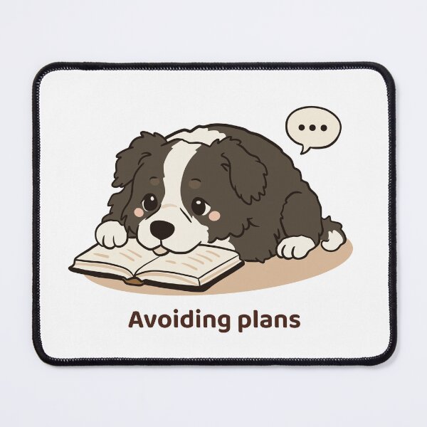Item preview, Avoiding Plans Kawaii Border Collie Introvert Design designed and sold by MJ ART.