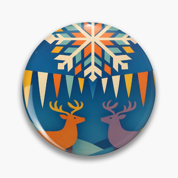 Item preview, Nordic Snowflake Deer in Winter Hills designed and sold by InkSmithery.