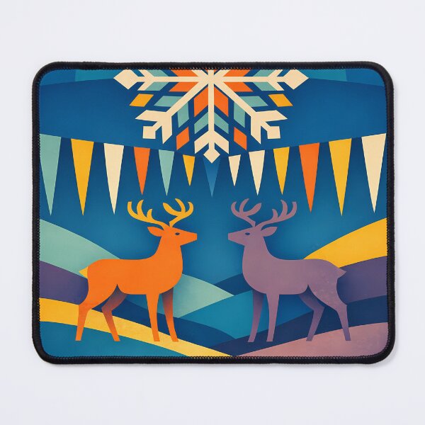Item preview, Nordic Snowflake Deer in Winter Hills designed and sold by InkSmithery.