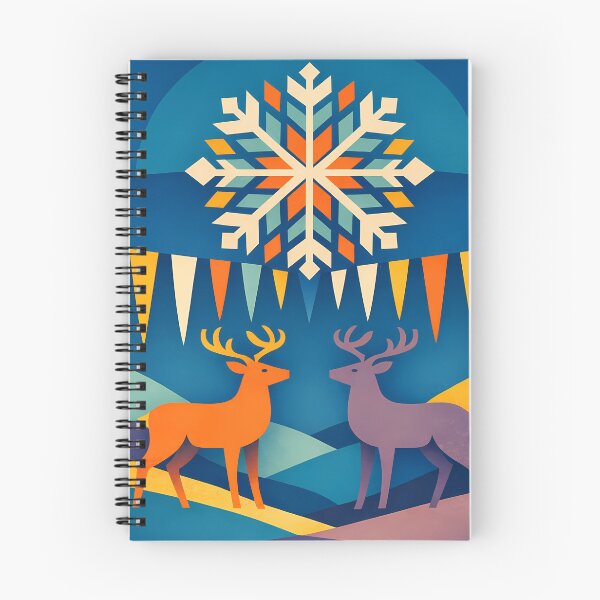 Item preview, Nordic Snowflake Deer in Winter Hills designed and sold by InkSmithery.