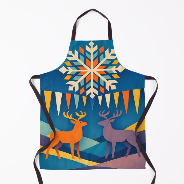 Item preview, Nordic Snowflake Deer in Winter Hills designed and sold by InkSmithery.