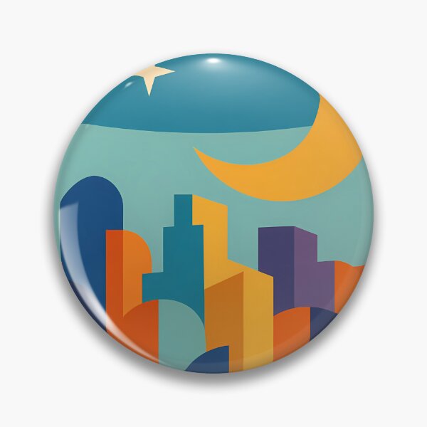 Item preview, Crescent Moon Geometric Cityscape designed and sold by InkSmithery.