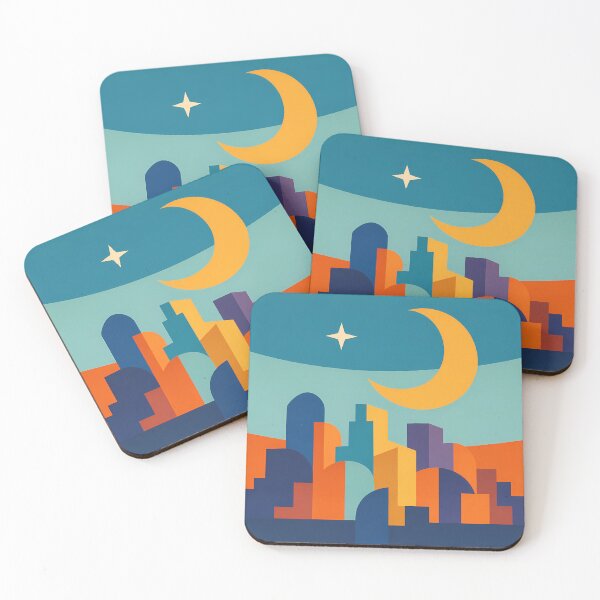 Item preview, Crescent Moon Geometric Cityscape designed and sold by InkSmithery.