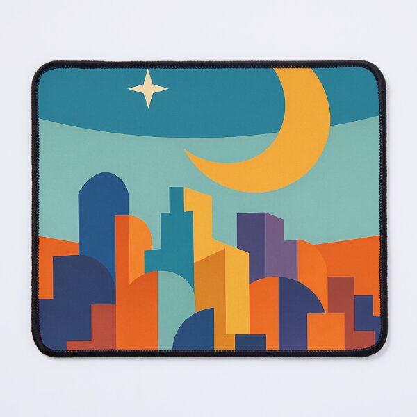 Item preview, Crescent Moon Geometric Cityscape designed and sold by InkSmithery.