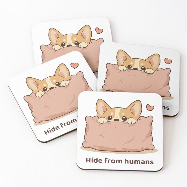 Item preview, Hide From Humans Kawaii Corgi Introvert Design designed and sold by MJ ART.