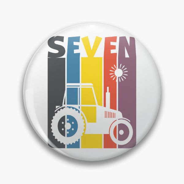 Item preview, 7th Birthday Tractor Boy – Colorful Stripes Farm Truck Design designed and sold by EmeraldeaArt.