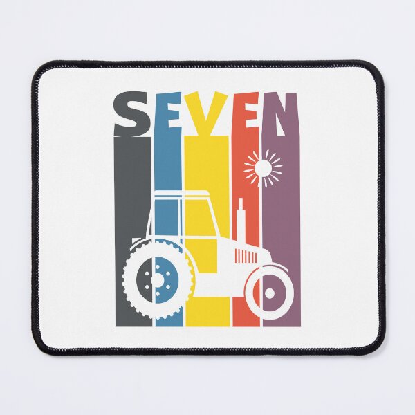 Item preview, 7th Birthday Tractor Boy – Colorful Stripes Farm Truck Design designed and sold by EmeraldeaArt.