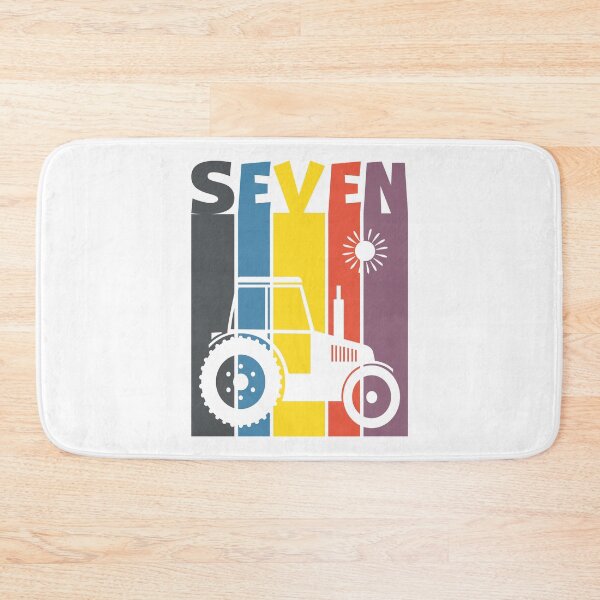 Item preview, 7th Birthday Tractor Boy – Colorful Stripes Farm Truck Design designed and sold by EmeraldeaArt.