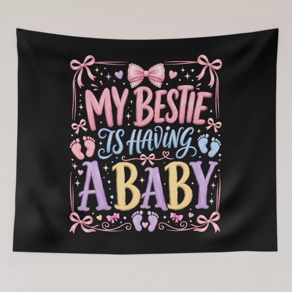 Item preview, My Bestie Is Having a Baby” Cute Pregnancy Announcement Design – Baby Shower Gift for Best Friend designed and sold by THREE LITTLE BEANS.