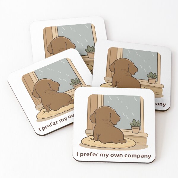 Item preview, I Prefer My Own Company Kawaii Dachshund Introvert Design designed and sold by MJ ART.