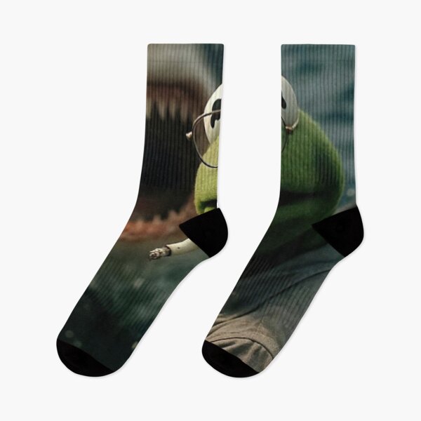 Item preview, Poster Vintage Dark Humor Frog Shark Parody – Retro Cinematic Meme Aesthetic designed and sold by debrapope.
