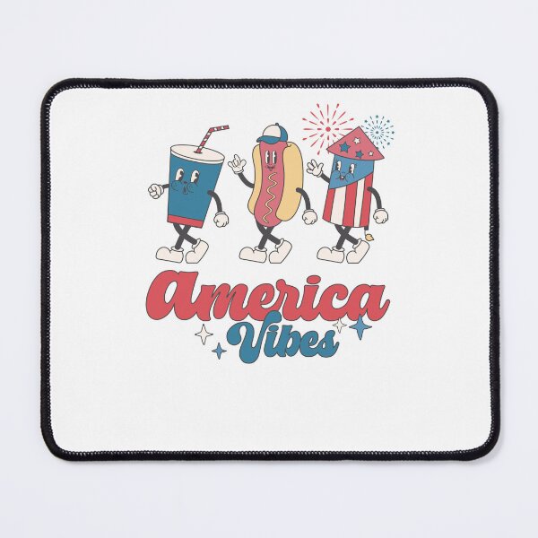Item preview, America Vibes Hot Dog Soda Firework Retro Cartoon designed and sold by krystalRomanart.