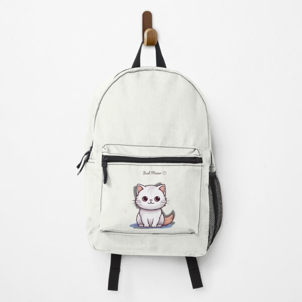Item preview, Just Meow Cute Cat Design – White Kitten Beige Aesthetic with Hearts and Paw Print designed and sold by lunadesignsmoon.
