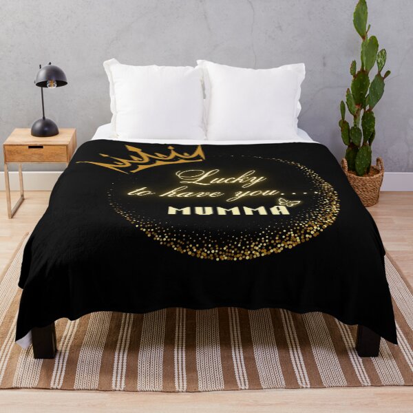 Item preview, Lucky to Have You Mumma | Golden Crown Aesthetic Quote Art designed and sold by digitalvibe4u.