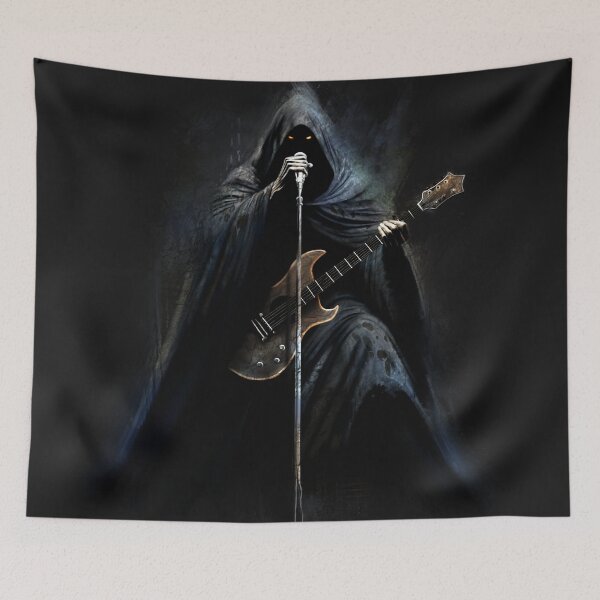 Item preview, Grim Reaper Guitarist – Dark Horror Rock Music designed and sold by Fantasy-art-z.