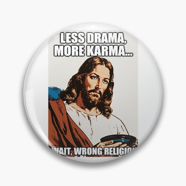 Item preview, Less Drama More Karma Cute Cartoon Jesus designed and sold by Piotrek0001.