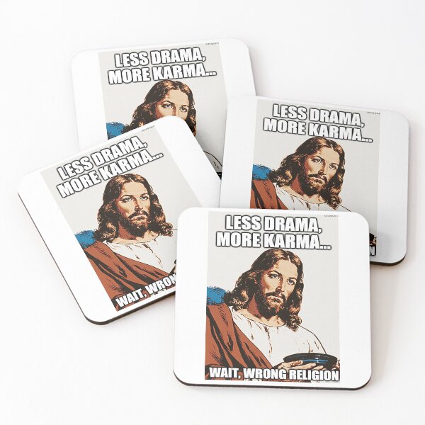 Item preview, Less Drama More Karma Cute Cartoon Jesus designed and sold by Piotrek0001.