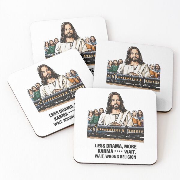 Item preview, Less Drama More Karma Jesus Staring Graphic designed and sold by Piotrek0001.