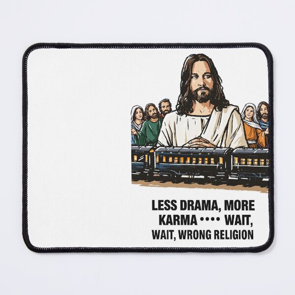 Item preview, Less Drama More Karma Jesus Staring Graphic designed and sold by Piotrek0001.