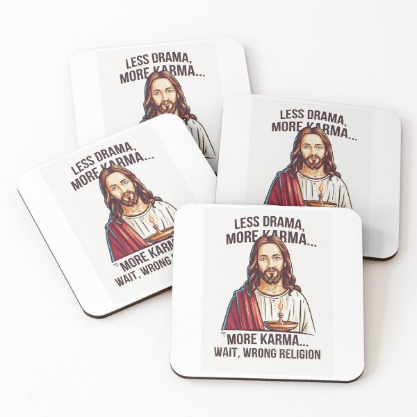 Item preview, Less Drama More Karma Jesus White Background designed and sold by Piotrek0001.