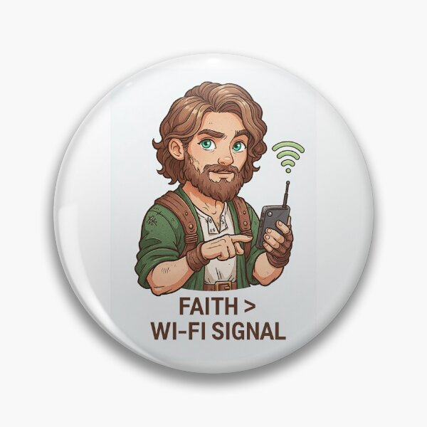 Item preview, Faith Greater Than Wi Fi Signal Cute Cartoon designed and sold by Piotrek0001.