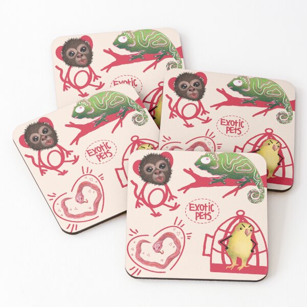 Item preview, Cute Exotic Pets Funny Cartoon Set designed and sold by Pryhozha.