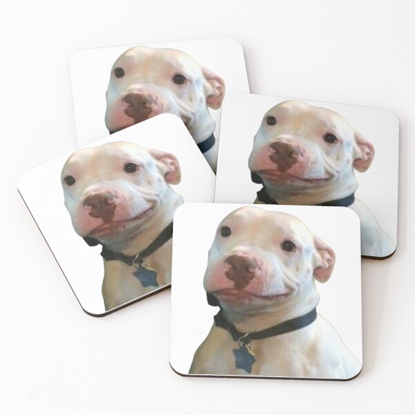 Item preview, Worried White Pitbull Puppy Meme designed and sold by NF Designs Studio DTF.