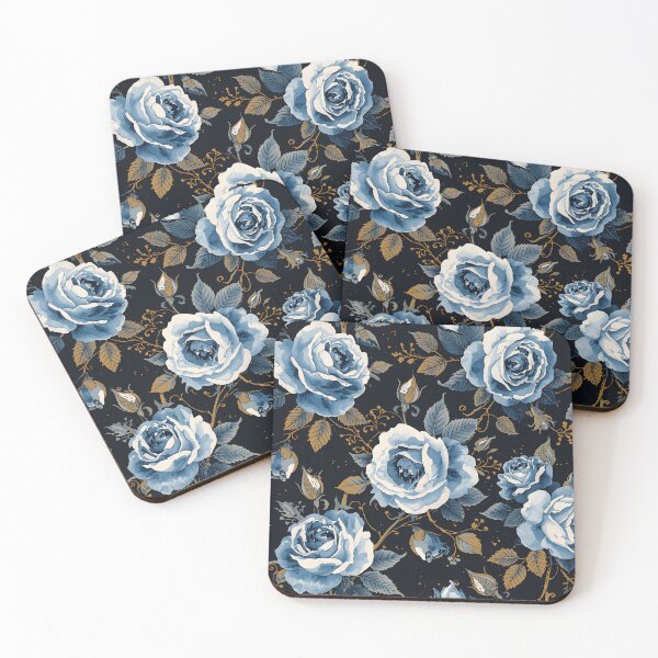 Item preview, Blue and white rose pattern  designed and sold by uunaa.