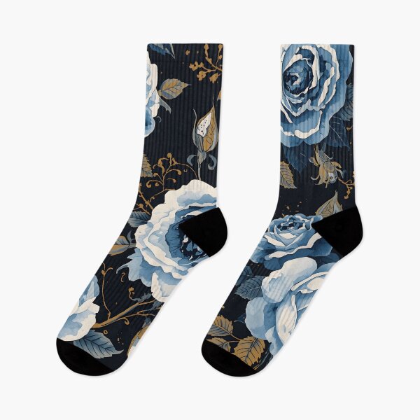Item preview, Blue and white rose pattern  designed and sold by uunaa.