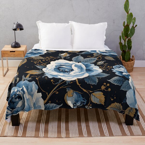 Item preview, Blue and white rose pattern designed and sold by uunaa.