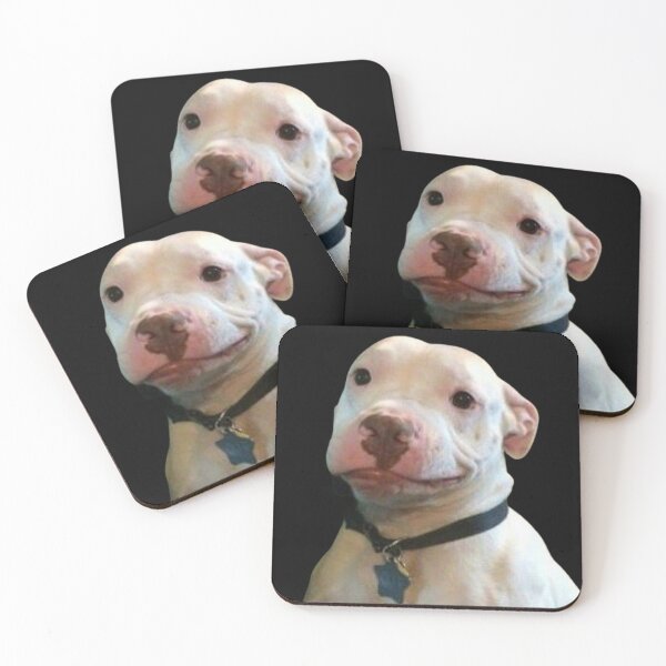 Item preview, Worried White Pitbull Puppy Meme designed and sold by NF Designs Studio DTF.