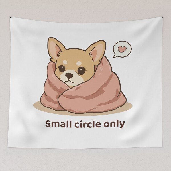 Item preview, Small Circle Only Kawaii Chihuahua Introvert Design designed and sold by MJ ART.