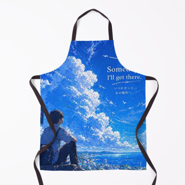 Item preview, Someday I’ll Get There Aesthetic Quote Art | Dreamy Sky Anime Illustration | City View Scene designed and sold by NA-art725.