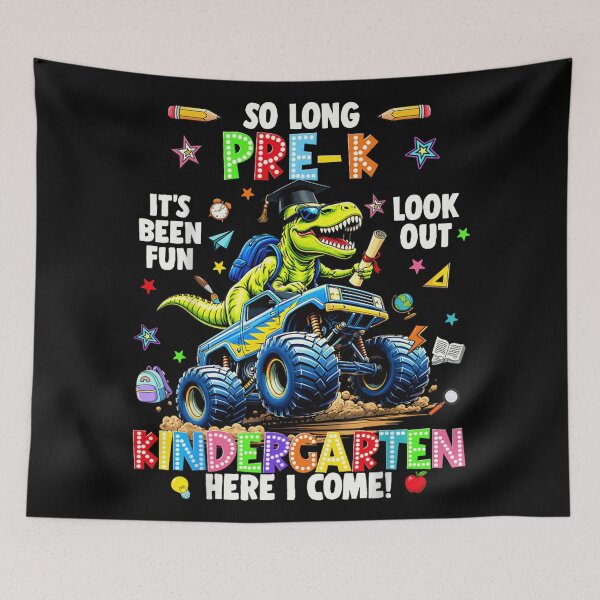 Item preview, So Long Pre-K Kindergarten Here I Come Monster Truck Rex Graduation designed and sold by Chaya Reid.
