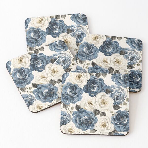 Item preview,  Blue and white rose pattern  designed and sold by uunaa.
