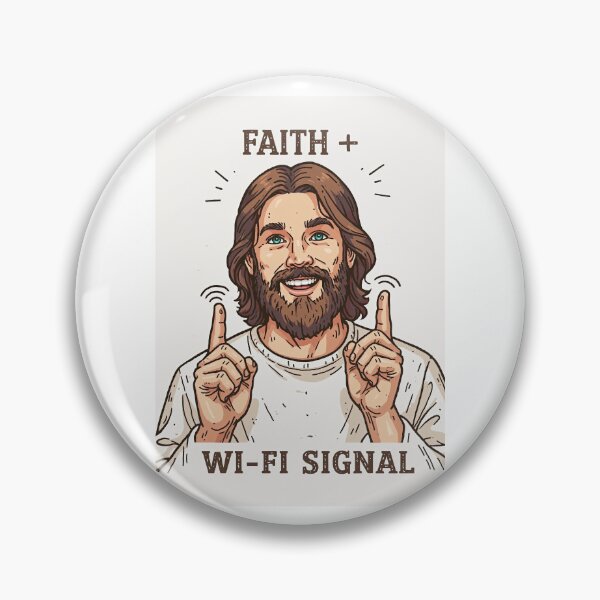 Item preview, Faith Greater Than Wi Fi Signal Line Art designed and sold by Piotrek0001.