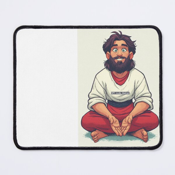 Item preview, Cute Jesus Sitting Cross Legged Cartoon NPC disabled designed and sold by Piotrek0001.