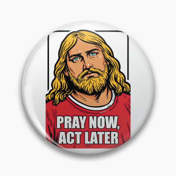 Item preview, Pray Now Act Later Jesus Red Background designed and sold by Piotrek0001.
