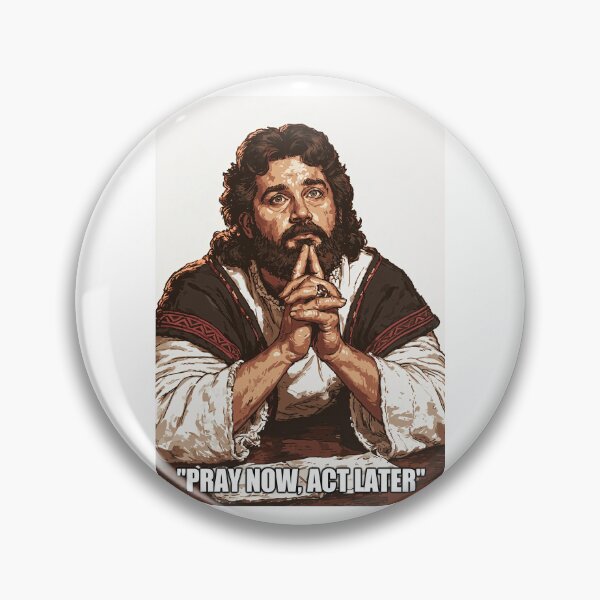 Item preview, Pray Now Act Later Jesus Classic Portrait designed and sold by Piotrek0001.